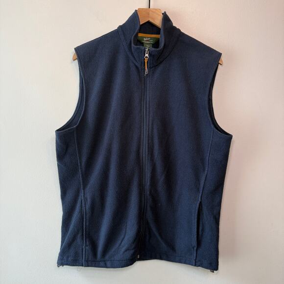 Woolrich Men's Full Zip Fleece Vest Deep Indigo Navy Blue Size Large - Picture 1 of 7